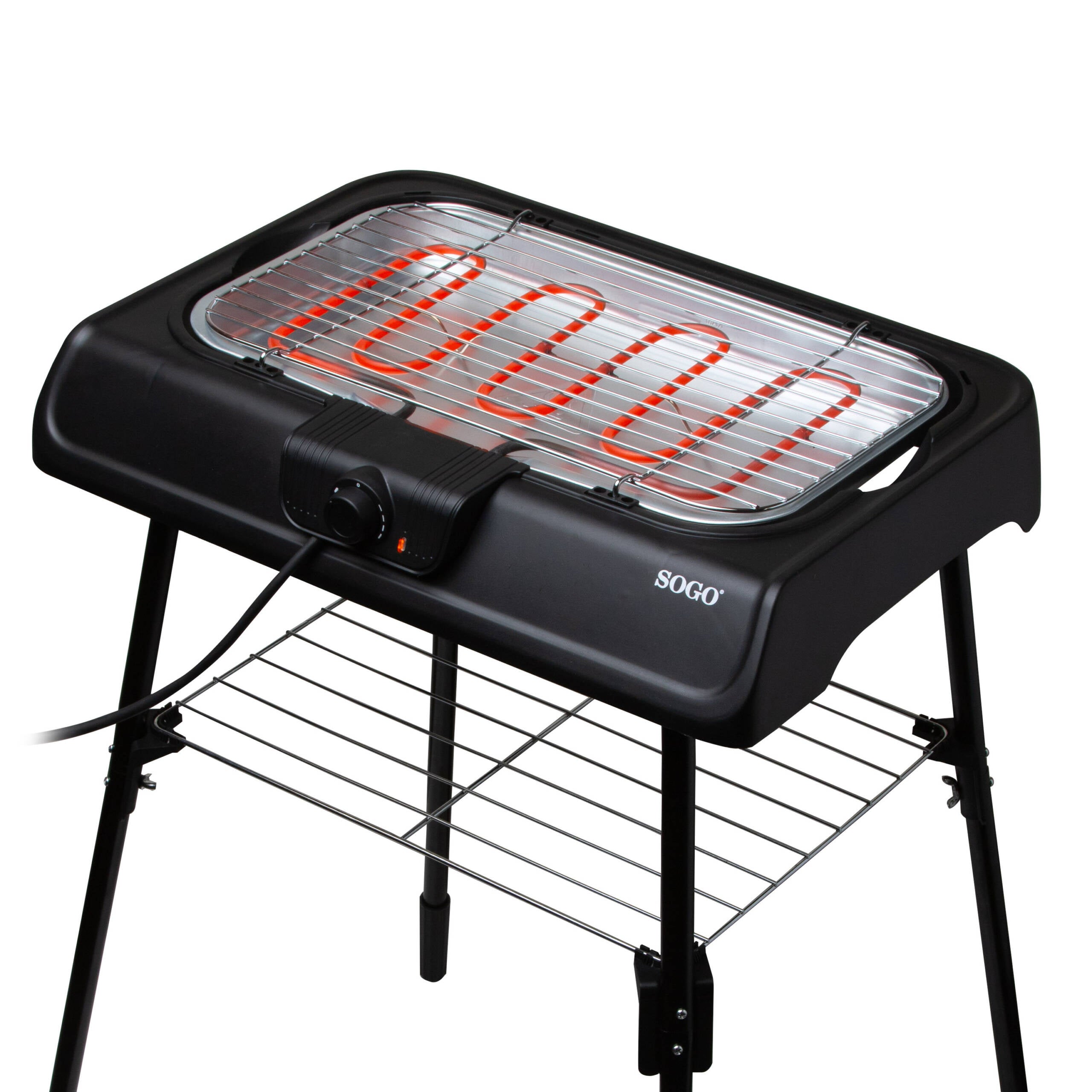 SOGO Electric Barbecue Grill 2-in-1  – 2000W, 41.4x23.9cm, Freestanding or Tabletop – BAR-SS-10381