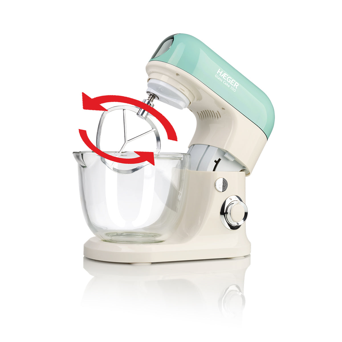HAEGER Stand Mixer Glass Cake 700 – 700W, 5L Glass Bowl | BL-7BG.016A