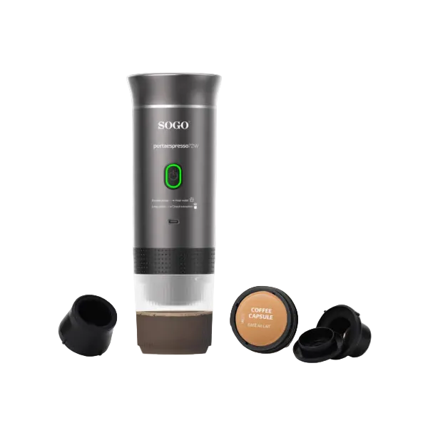 Sogo Rechargeable Coffee Maker Portable 4-in-1 – 20 Bar, USB-C, Self-Heating, SS-5622