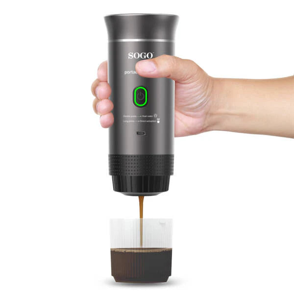 Sogo Rechargeable Coffee Maker Portable 4-in-1 – 20 Bar, USB-C, Self-Heating, SS-5622