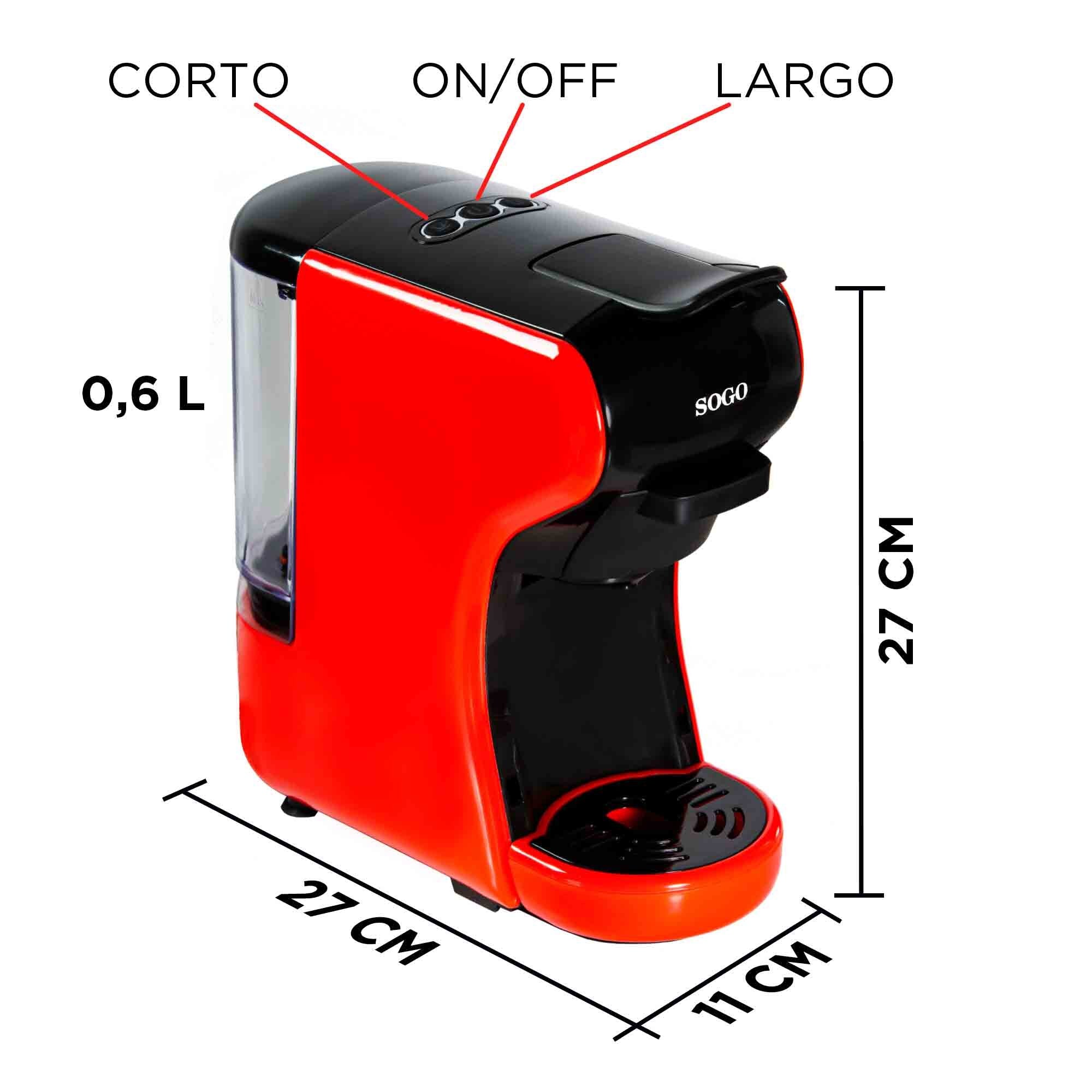 SOGO 3-in-1 Espresso Maker – 19 Bar, 0.6L, Multi-Capsule Compatible | CAF-SS-5675-R