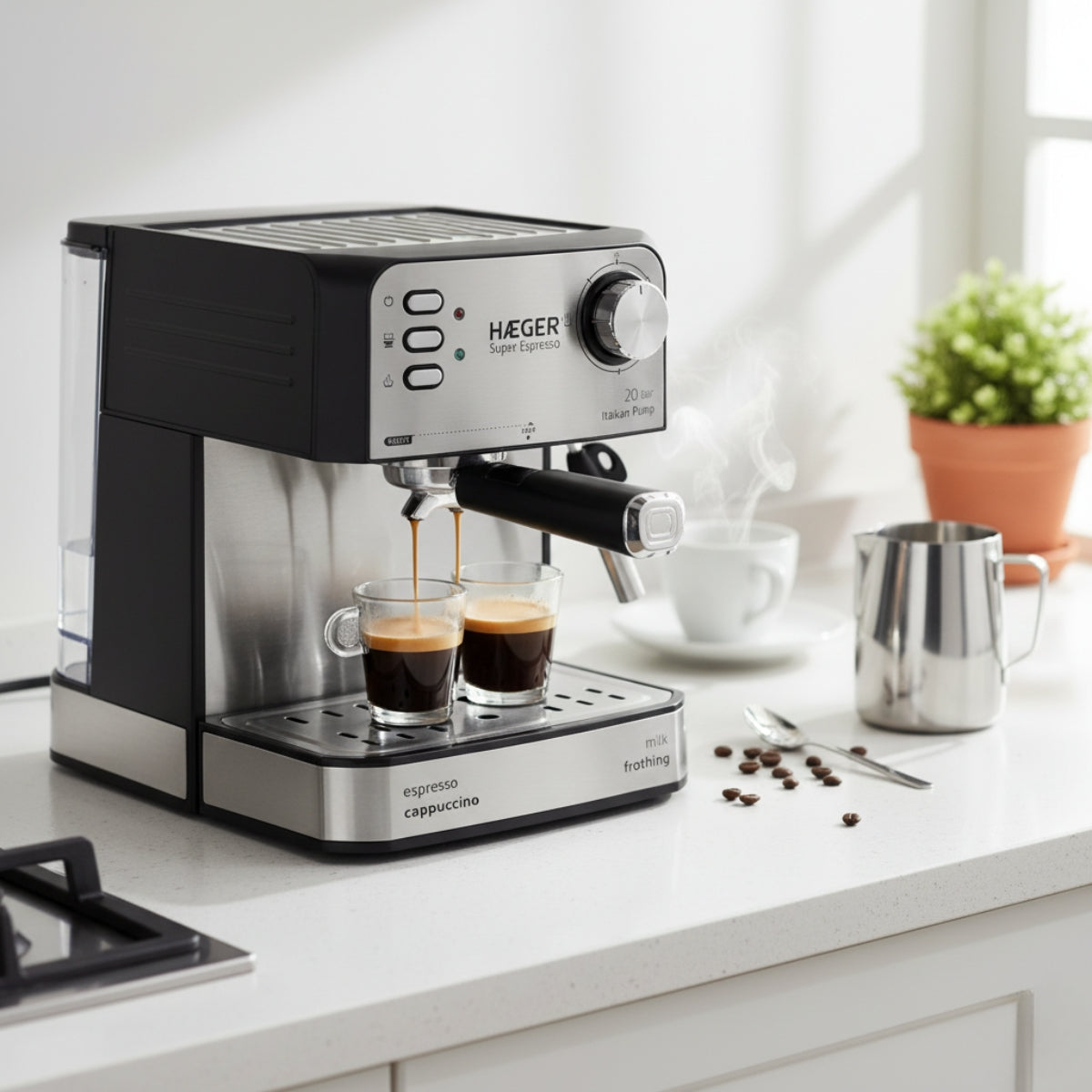 HAEGER Espresso Coffee Machine Super Expresso – 20 Bar, 850W, CM-85B.011A