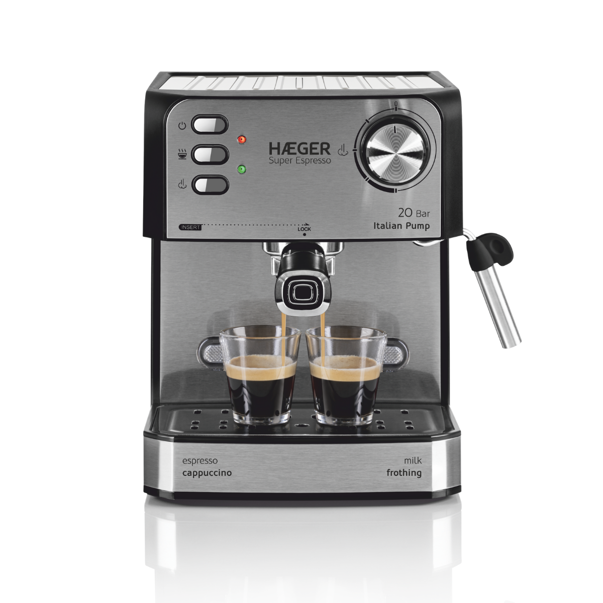 HAEGER Espresso Coffee Machine Super Expresso – 20 Bar, 850W, CM-85B.011A