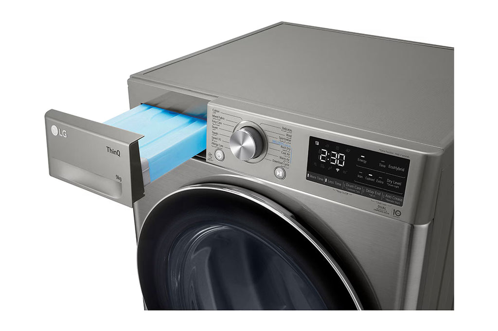 مجفف إل جي DUAL Inverter Heat Pump™ Dryer سعة 9 كجم - فضي بلاتيني، RH90V9PV8N