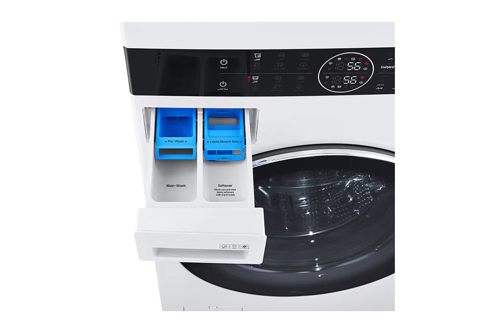 LG WashTower™ غسالة تعبئة أمامية 21 كغ غسيل / 16 كغ تجفيف - أبيض، WT2116WRK