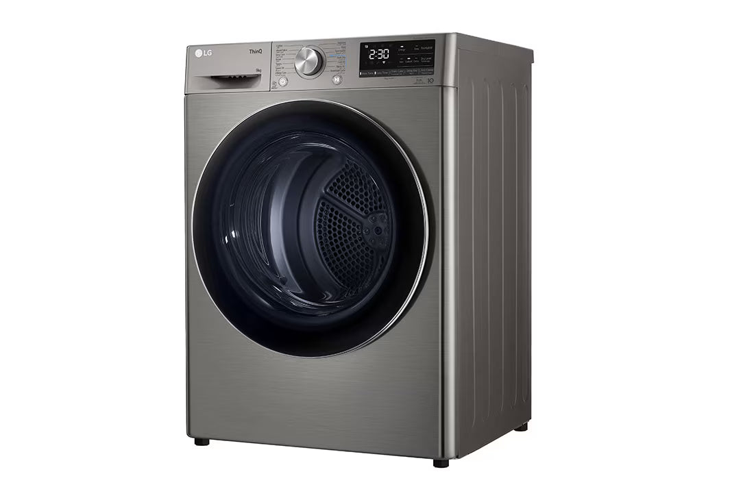 مجفف إل جي DUAL Inverter Heat Pump™ Dryer سعة 9 كجم - فضي بلاتيني، RH90V9PV8N