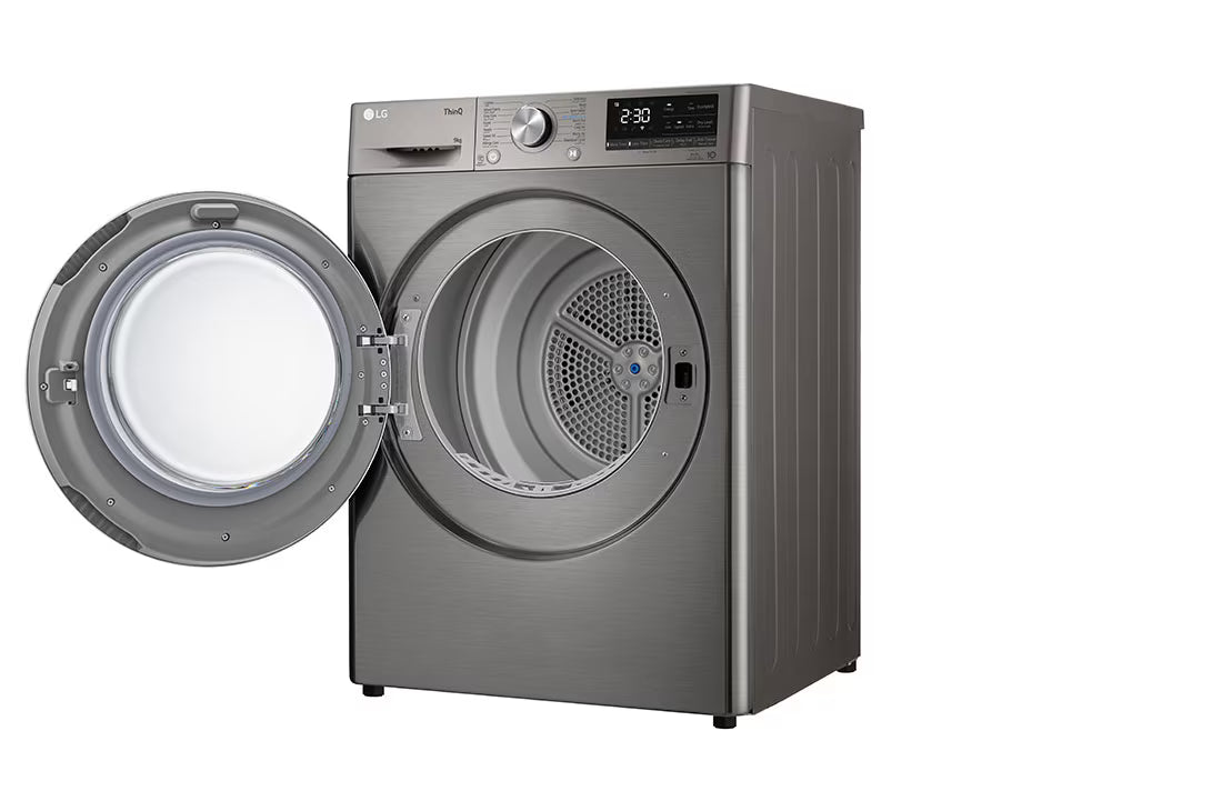 مجفف إل جي DUAL Inverter Heat Pump™ Dryer سعة 9 كجم - فضي بلاتيني، RH90V9PV8N