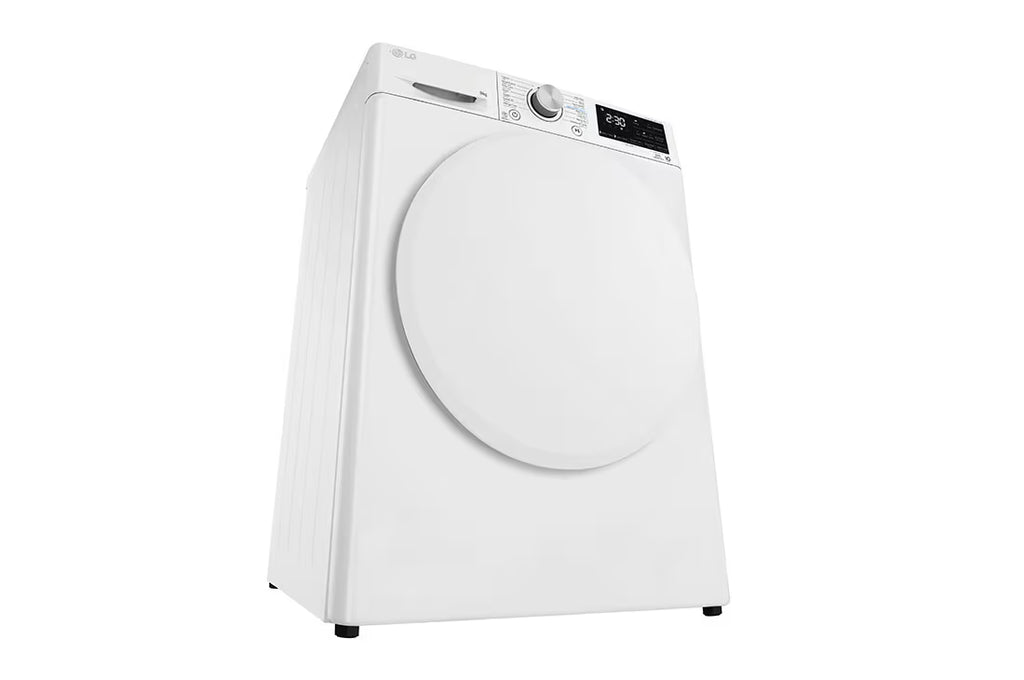 نشافة إل جي باللون الأبيض بحساس حراري مزدوج وتقنية Inverter، سعة 9 كجم طراز RH90V3AV0N