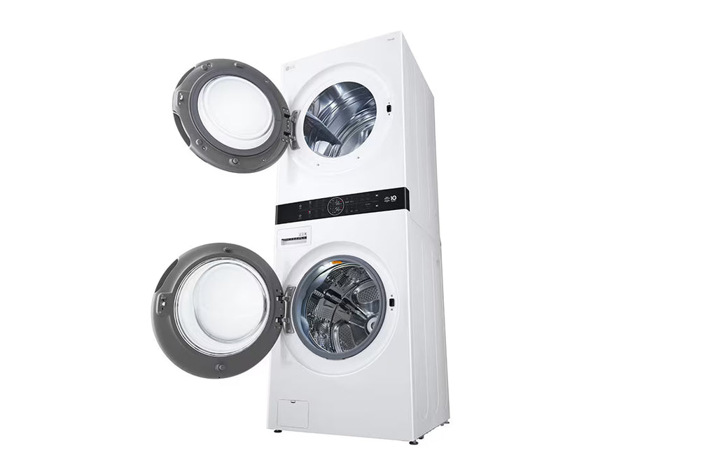 LG WashTower™ غسالة تعبئة أمامية 21 كغ غسيل / 16 كغ تجفيف - أبيض، WT2116WRK