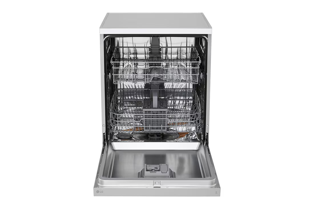 غسالة صحون LG ‏QuadWash™ قائمة بذاتها – 14 إعداد مكان، فضي برايم، DFC612FV
