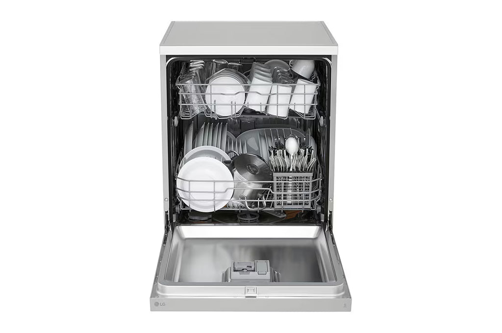 غسالة صحون LG ‏QuadWash™ قائمة بذاتها – 14 إعداد مكان، فضي برايم، DFC612FV