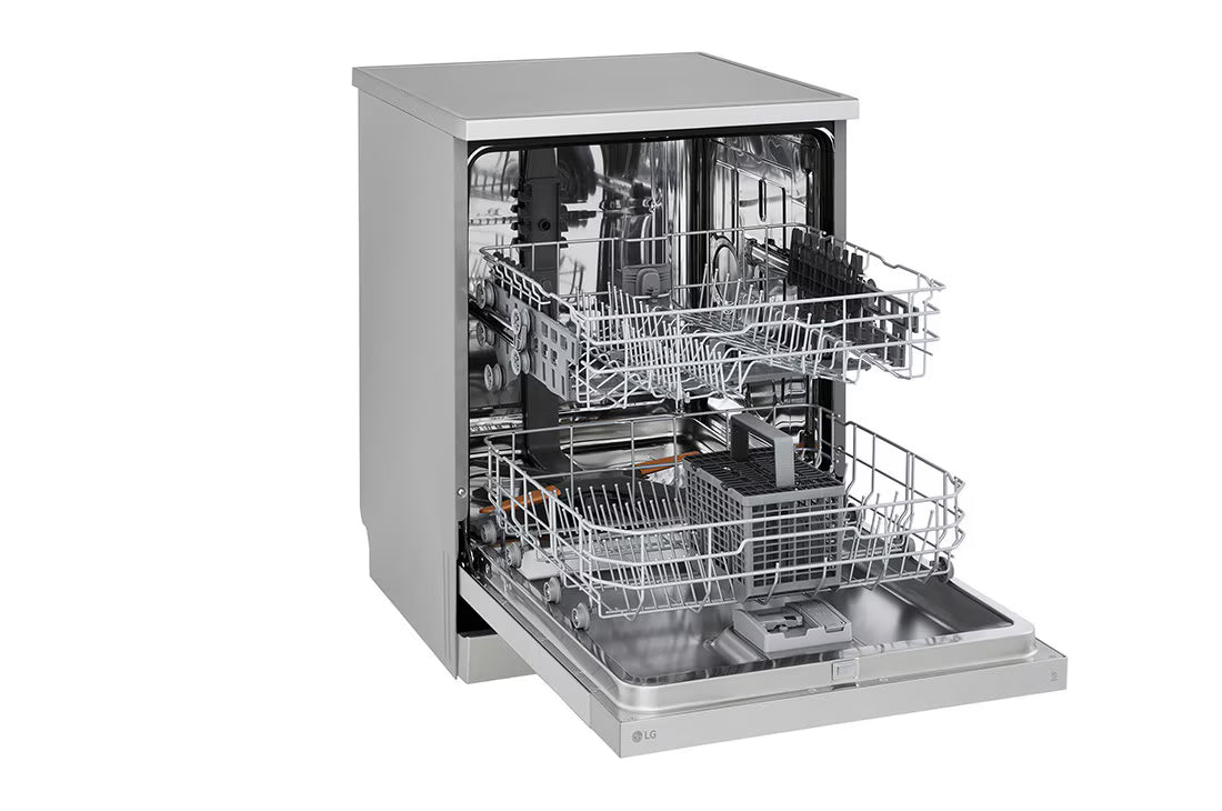 غسالة صحون LG ‏QuadWash™ قائمة بذاتها – 14 إعداد مكان، فضي برايم، DFC612FV