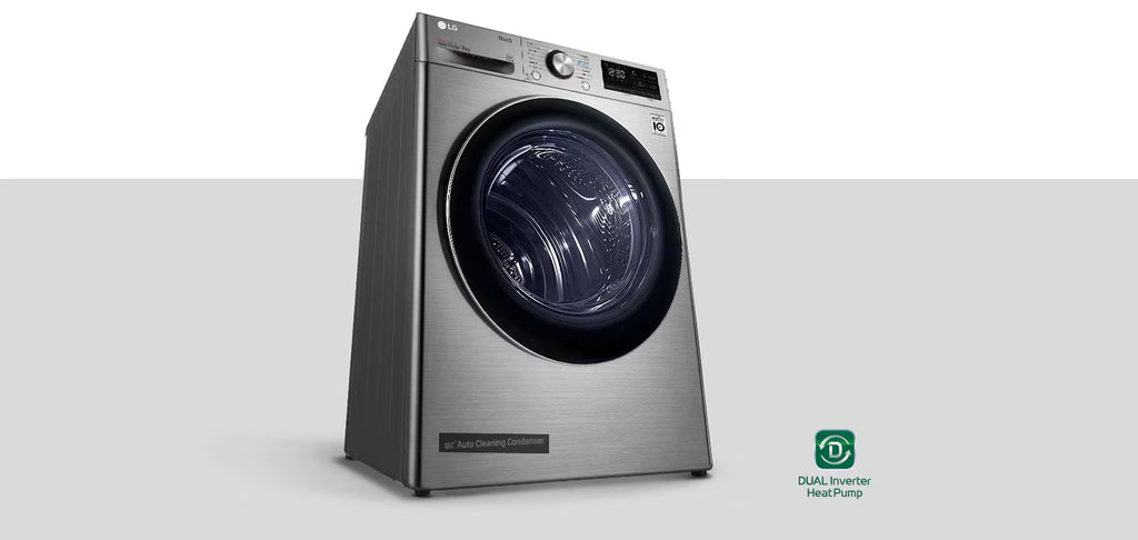 مجفف إل جي DUAL Inverter Heat Pump™ Dryer سعة 9 كجم - فضي بلاتيني، RH90V9PV8N