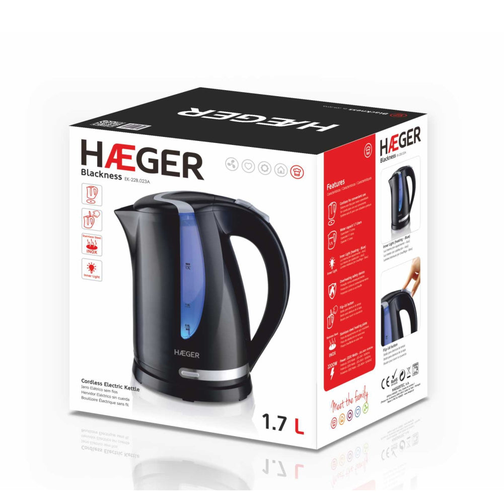 HAEGER Kettle Blackness Electric – 1.7L, 2200W | EK-22B.023A