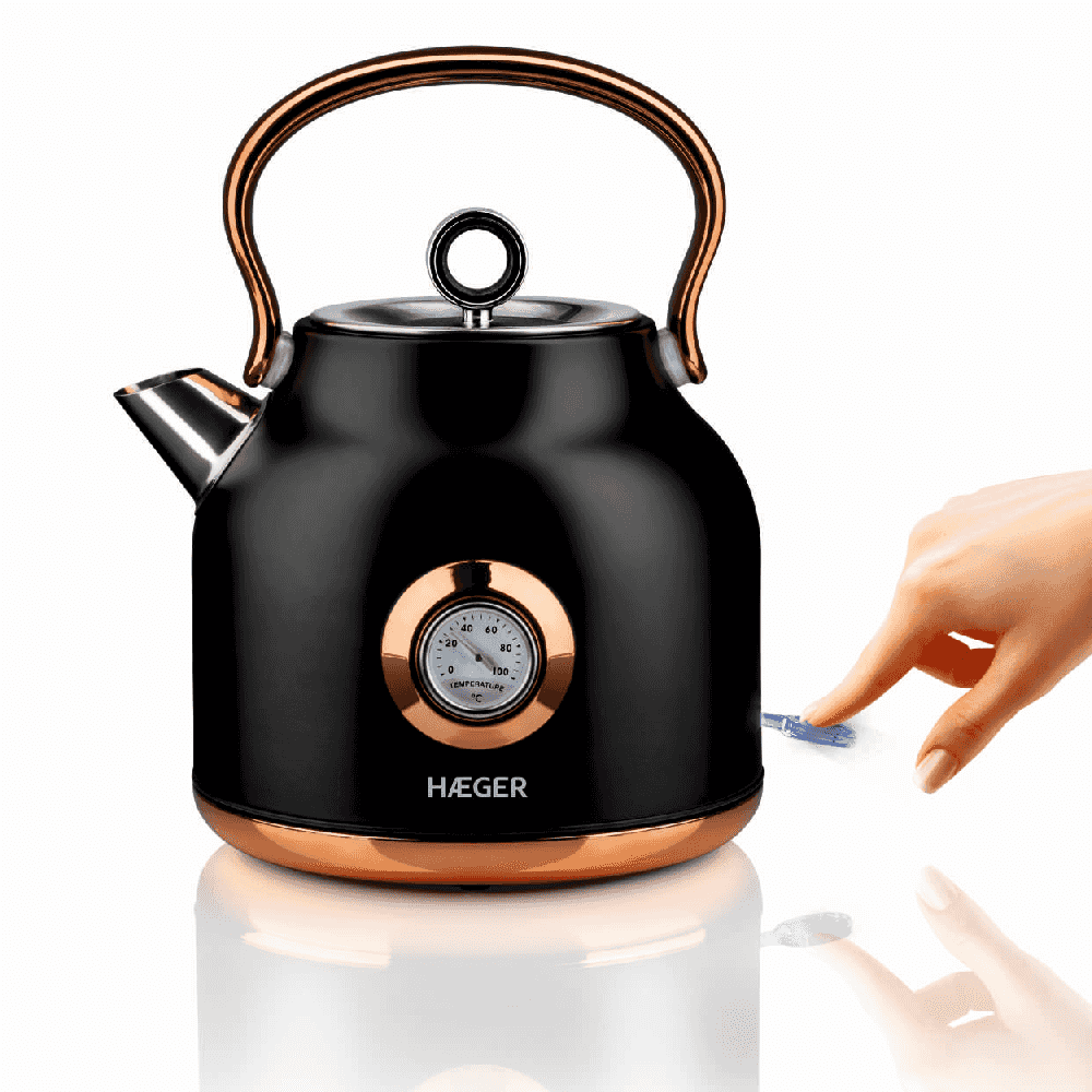 HAEGER Kettle Art Deco Black Electric – Inox 1.7L, 2200W | EK-22B.024A