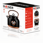 HAEGER Kettle Art Deco Black Electric – Inox 1.7L, 2200W | EK-22B.024A