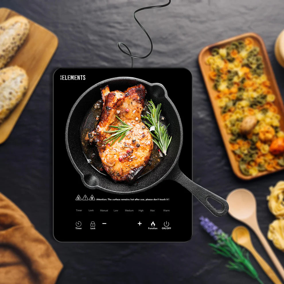 KB ELEMENTS 2000W Induction Cooker – Black Crystal Glass Touch Control (ELK101P)