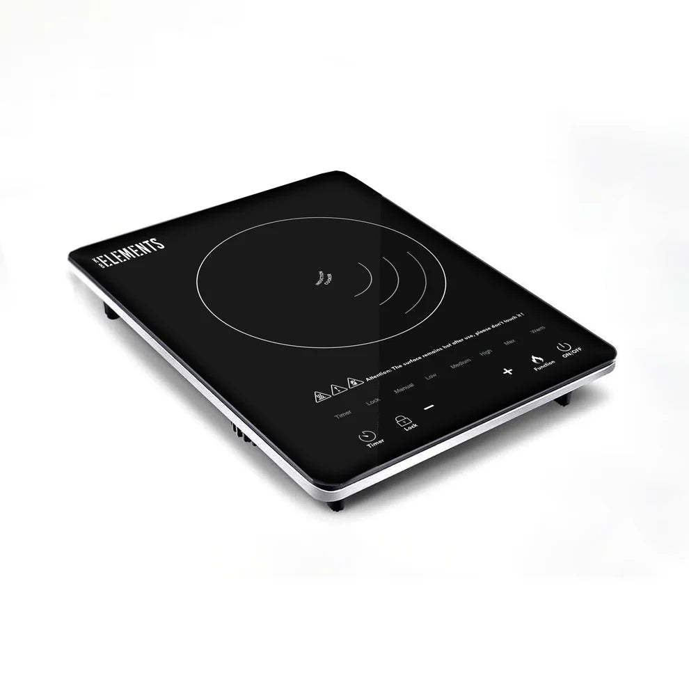 KB ELEMENTS 2000W Induction Cooker – Black Crystal Glass Touch Control (ELK101P)