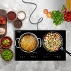 KB ELEMENTS 4000W Double Induction Cooker – Black Crystal Glass Touch Control (ELK103P)