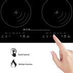 KB ELEMENTS 4000W Double Induction Cooker – Black Crystal Glass Touch Control (ELK103P)