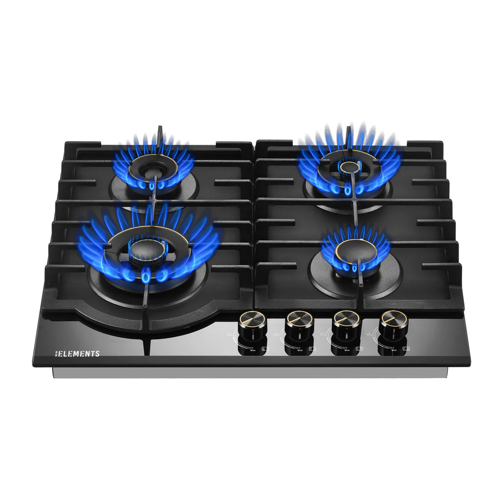 KB ELEMENTS Built-In Gas Cooktop 60cm – 4 Burners Tempered Glass (ELK130GH4)