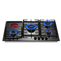 KB ELEMENTS Built-In Gas Cooktop 90cm – 4 Gas Burners + 1 Electric Cooker, Tempered Glass (ELK131GH5)