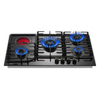 KB ELEMENTS Built-In Gas Cooktop 90cm – 4 Gas Burners + 1 Electric Cooker, Tempered Glass (ELK131GH5)