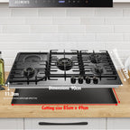 KB ELEMENTS Built-In Gas Cooktop 90cm – 4 Gas Burners + 1 Electric Cooker, Tempered Glass (ELK131GH5)