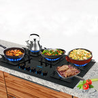 KB ELEMENTS Built-In Gas Cooktop 90cm – 5 Burners Tempered Glass with LED Knobs (ELK132GH5)