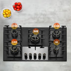 KB ELEMENTS Built-In Gas Cooktop 90cm – 5 Burners Tempered Glass with LED Knobs (ELK132GH5)
