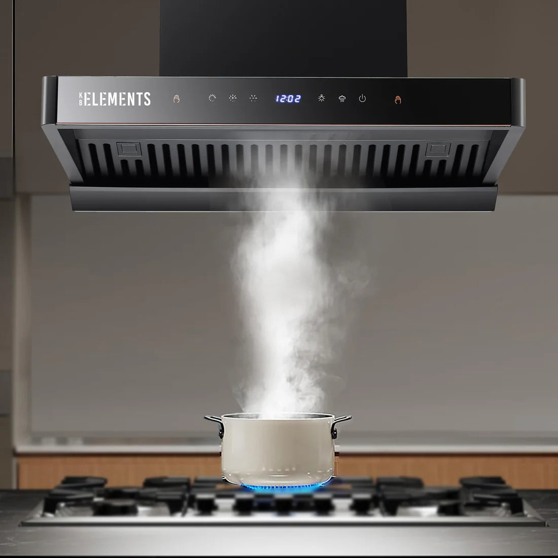 شفاط مطبخ KB ELEMENTS 90 سم – شفاط طهي عالي الشفط BLDC (ELK152H90)