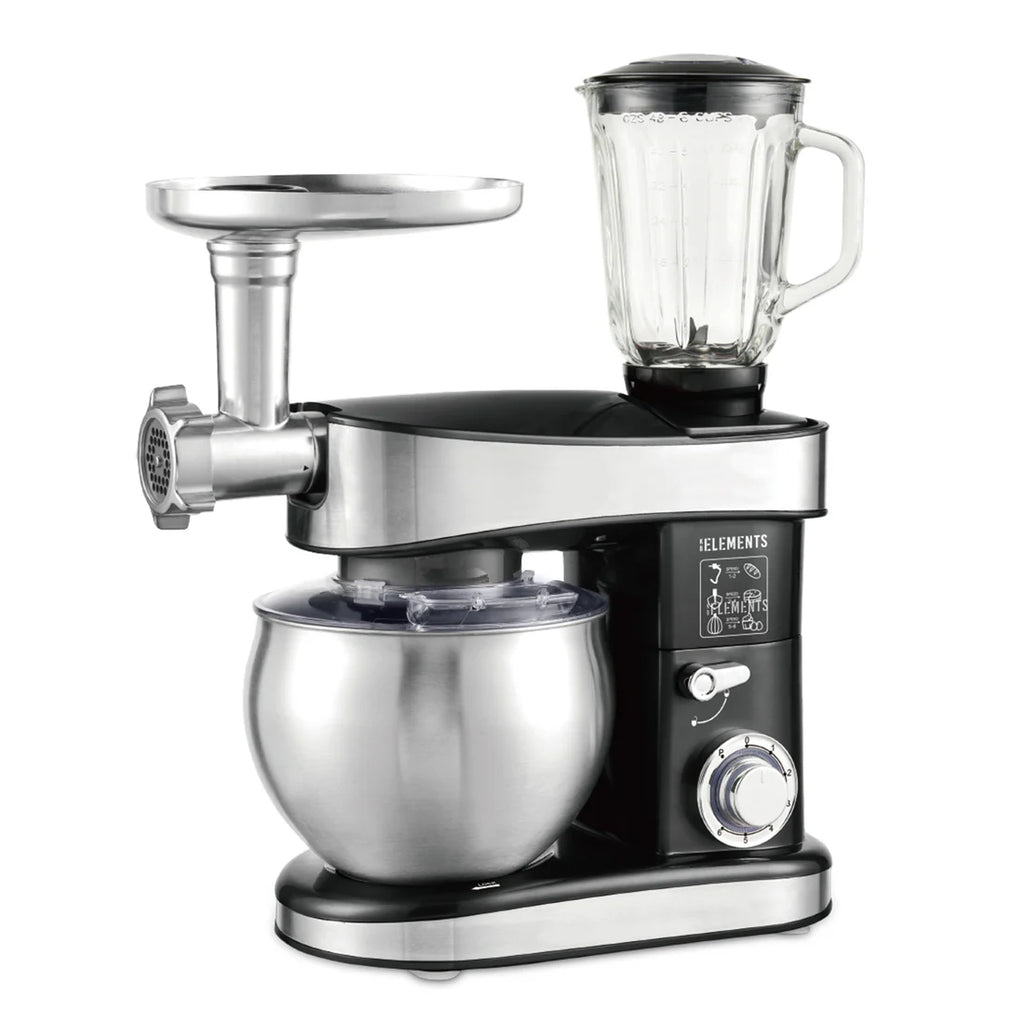KB ELEMENTS Stainless Steel Stand Mixer 7.5L – 4-in-1 with Blender, Grinder & Attachments (ELK75LP)