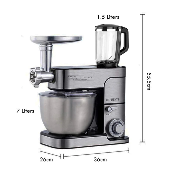 KB ELEMENTS 3-in-1 Kitchen Stand Mixer 8.5L – Stainless Steel, Blender & Grinder (ELK85LM)