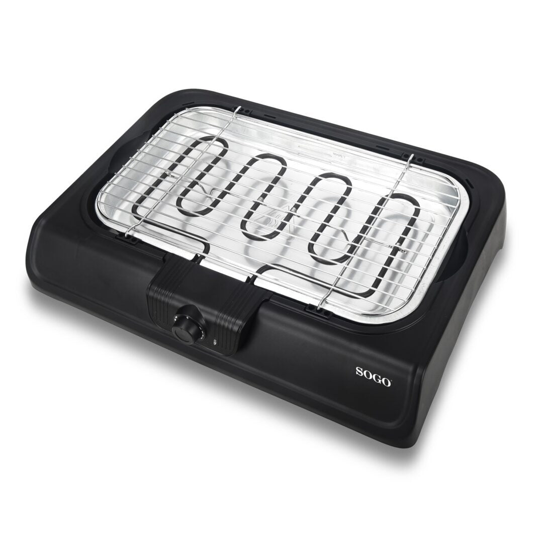 SOGO Electric Barbecue Grill 2-in-1  – 2000W, 41.4x23.9cm, Freestanding or Tabletop – BAR-SS-10381