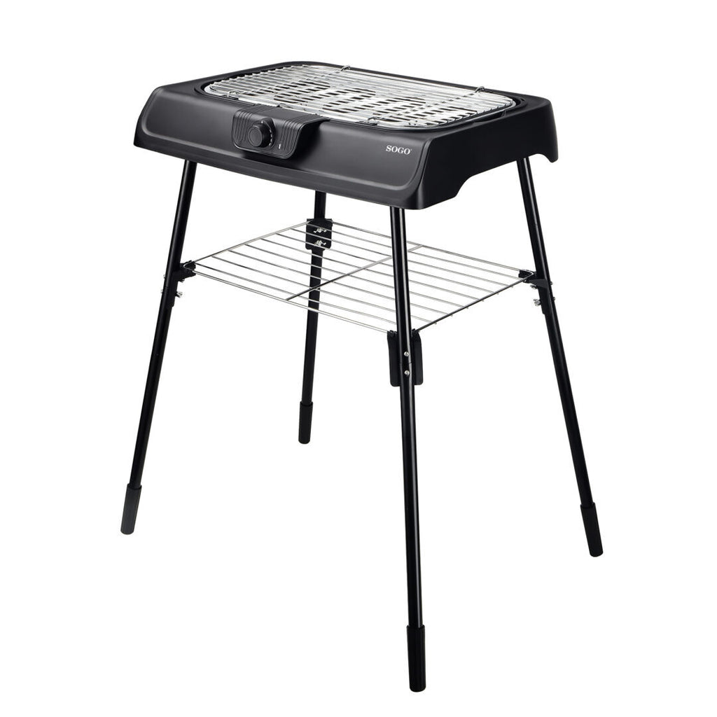 SOGO Electric Barbecue Grill 2-in-1  – 2000W, 41.4x23.9cm, Freestanding or Tabletop – BAR-SS-10381