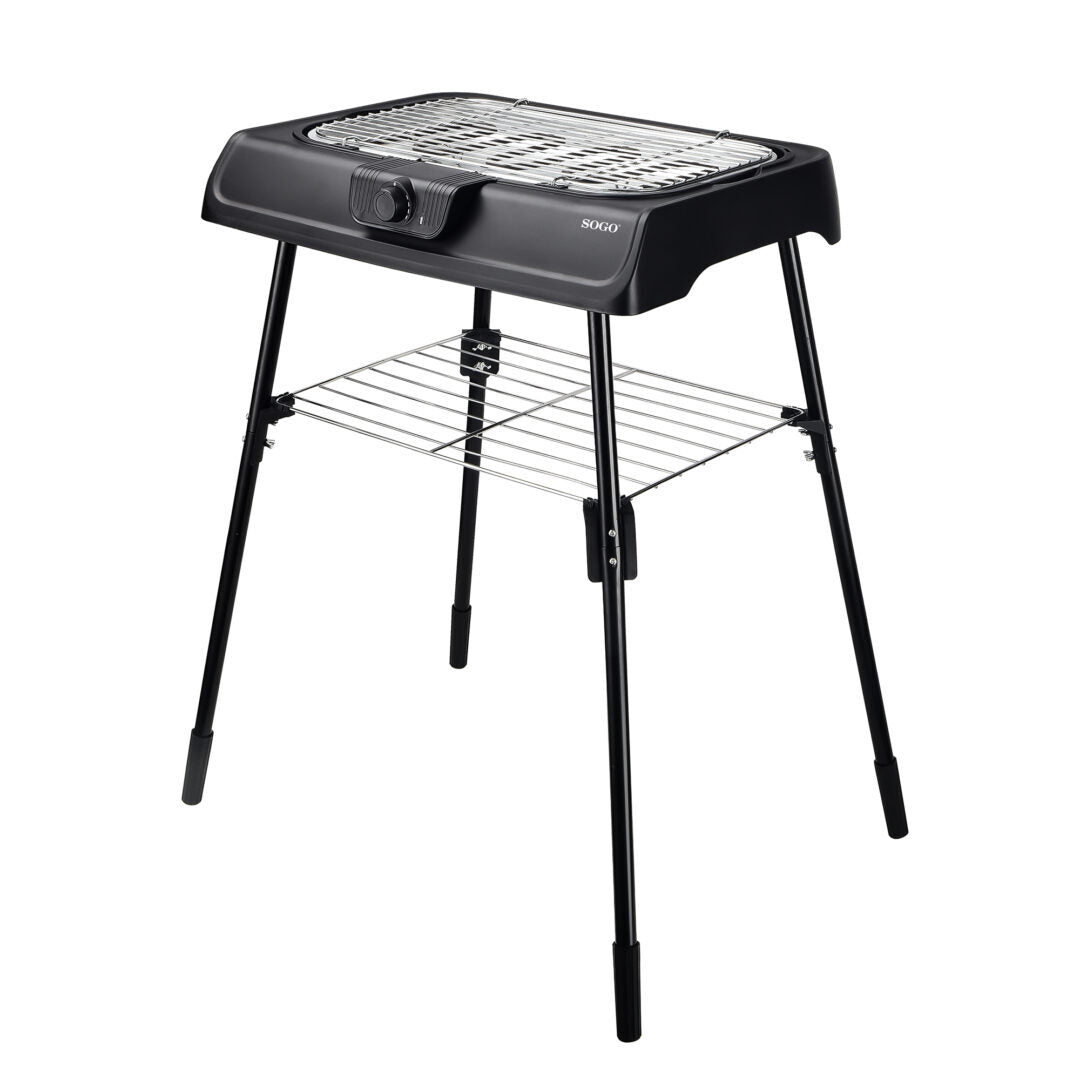 SOGO Electric Barbecue Grill 2-in-1  – 2000W, 41.4x23.9cm, Freestanding or Tabletop – BAR-SS-10381