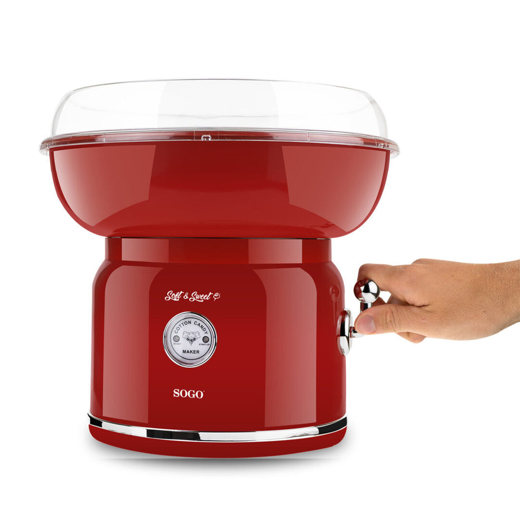 SOGO Cotton Candy Machine Retro 500W – LED Indicators, Easy Clean CC-SS-11975