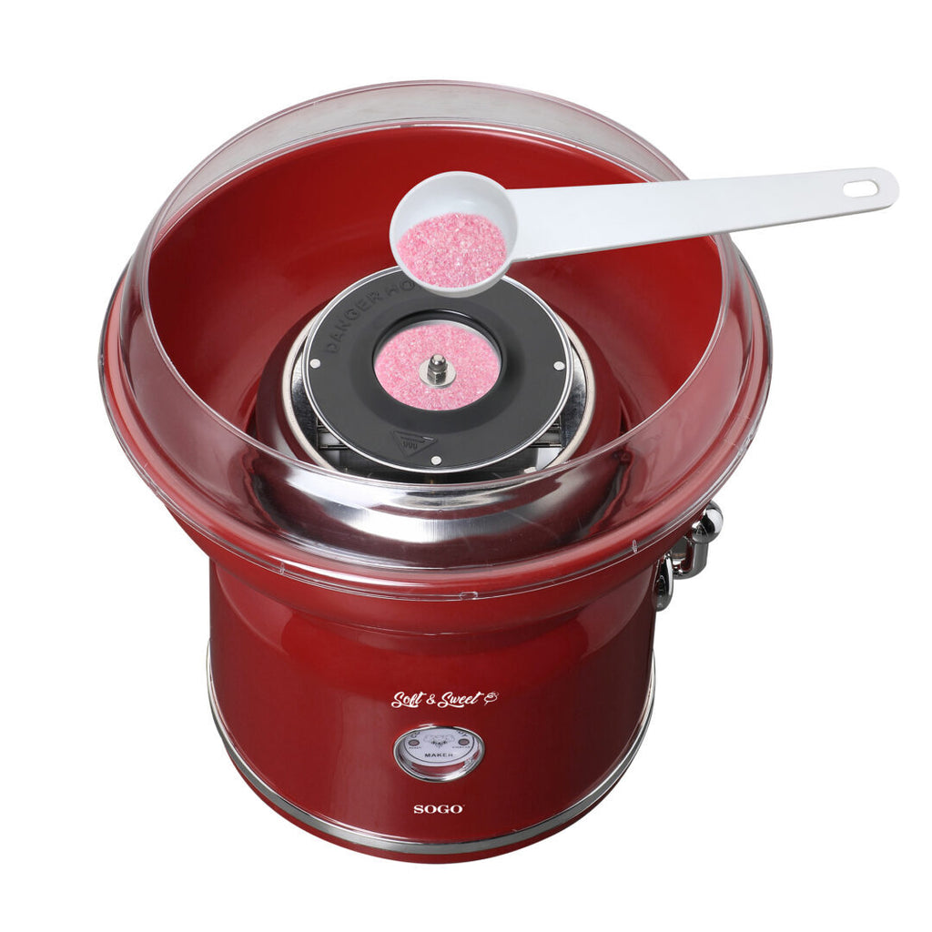 SOGO Cotton Candy Machine Retro 500W – LED Indicators, Easy Clean CC-SS-11975