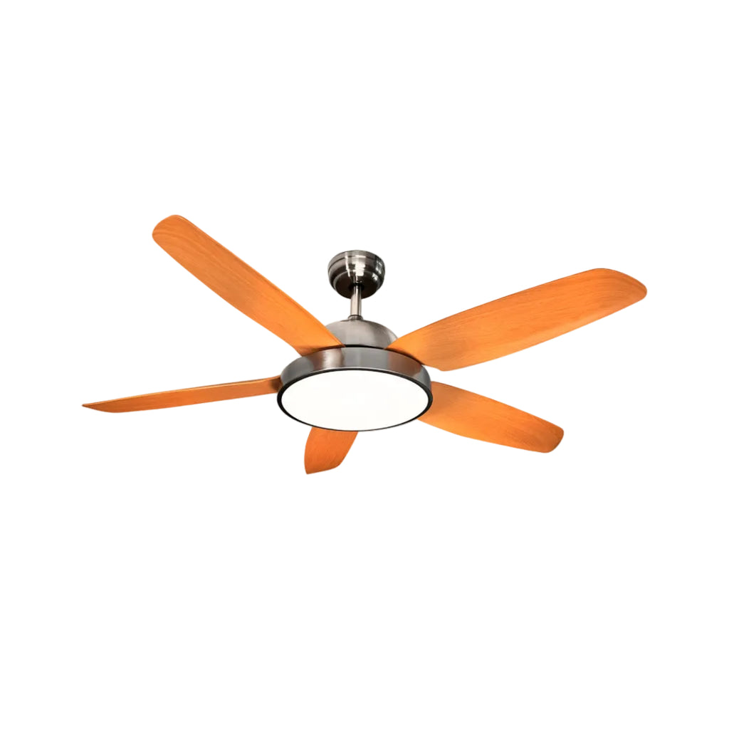 SOGO Ceiling Fan with Light – 52", 100W, 18W LED, Remote Control, Nickel – VEN-SS-21810