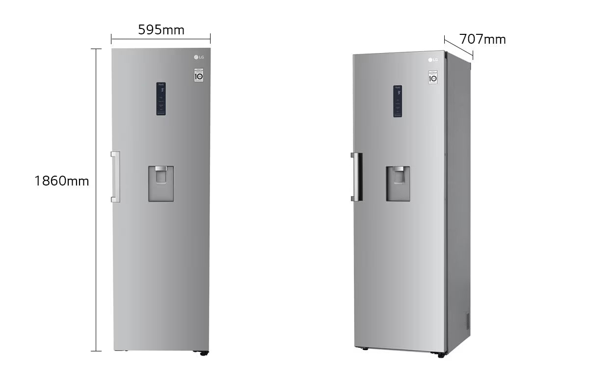 ثلاجة إل جي بباب واحد 384 لتر – | تبريد خطي (LinearCooling™) | ثينكيو واي فاي، GC-F511ELDM، فضي