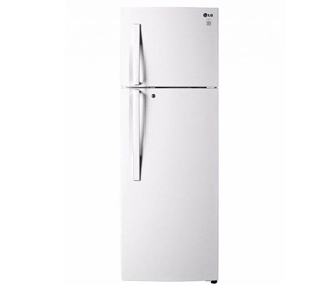 ثلاجة إل جي بفريزر علوي، سعة 308 لتر، بتقنية العاكس، موديل GL-G322RQBB، لون أبيض 