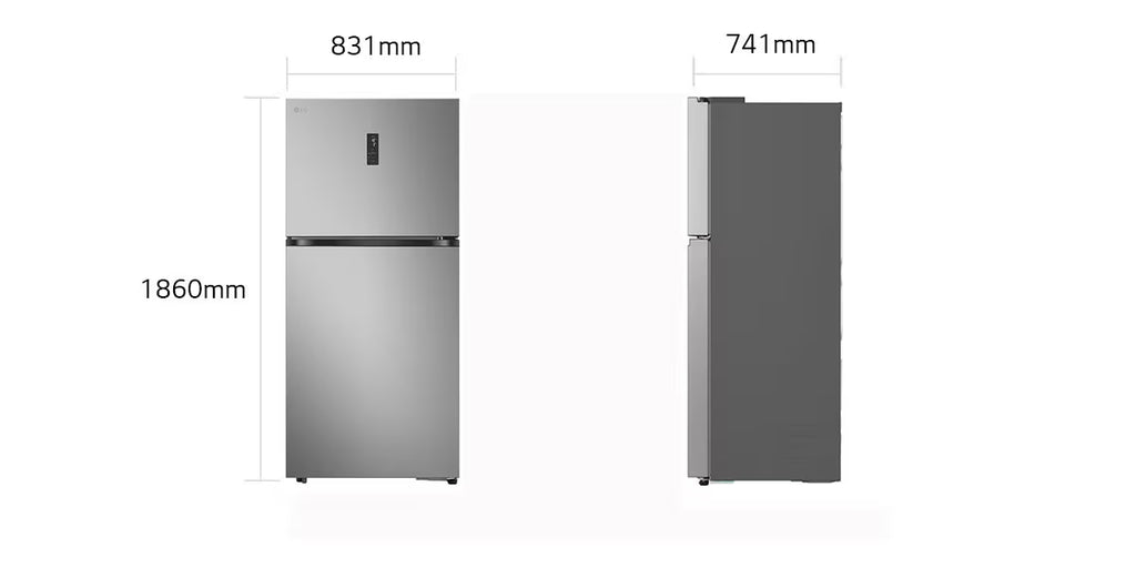 ثلاجة إل جي بفريزر علوي – 656 لتر | Door Cooling+ | GRB-862BVLB، فضي