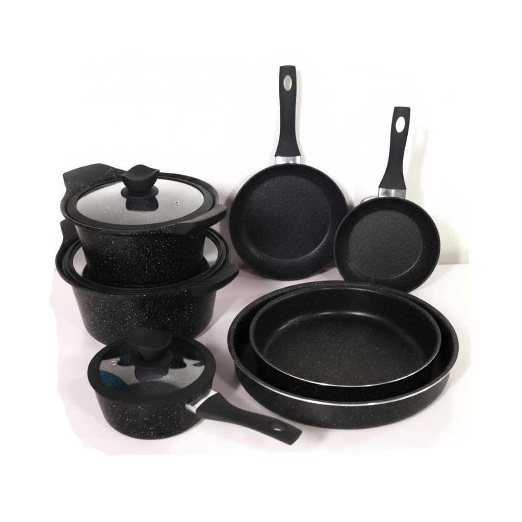Mirage Black Granite Coated Cookware Set 6 Pcs | SET 1836