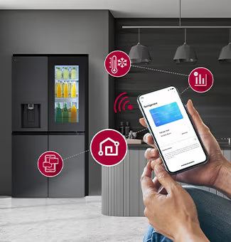 ثلاجة إل جي 4 أبواب سعة 738 لتر – زجاج أسود | InstaView Door-in-Door، موديل GCX-334DFBB