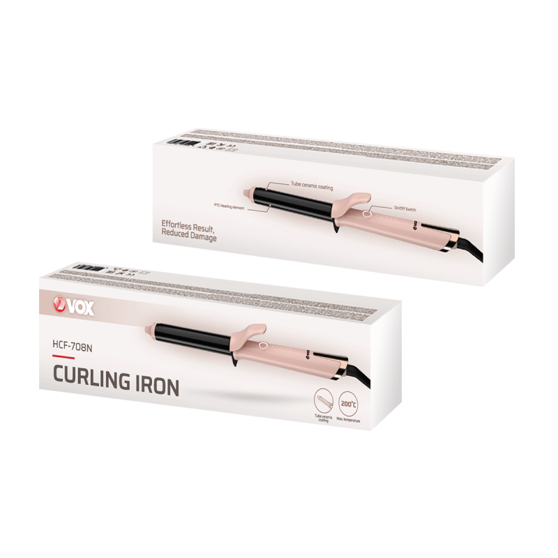Vox Hair Styler 60W – 200°C, 25mm Ceramic Barrel, Auto Shutdown, HCF708N