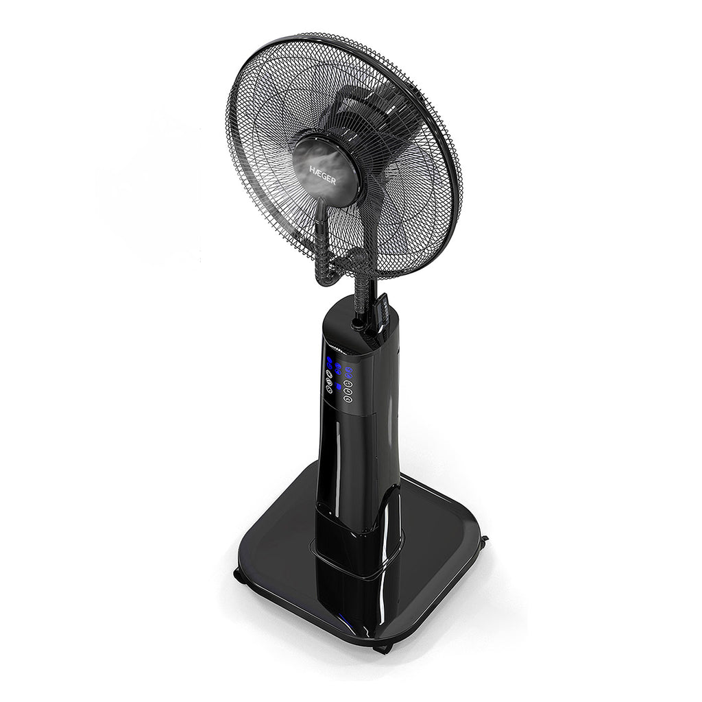 HAEGER Digital Fan with Humidifier – 70W, 3 Speeds, Ø45cm – Black Mist II, HF-18R.002A