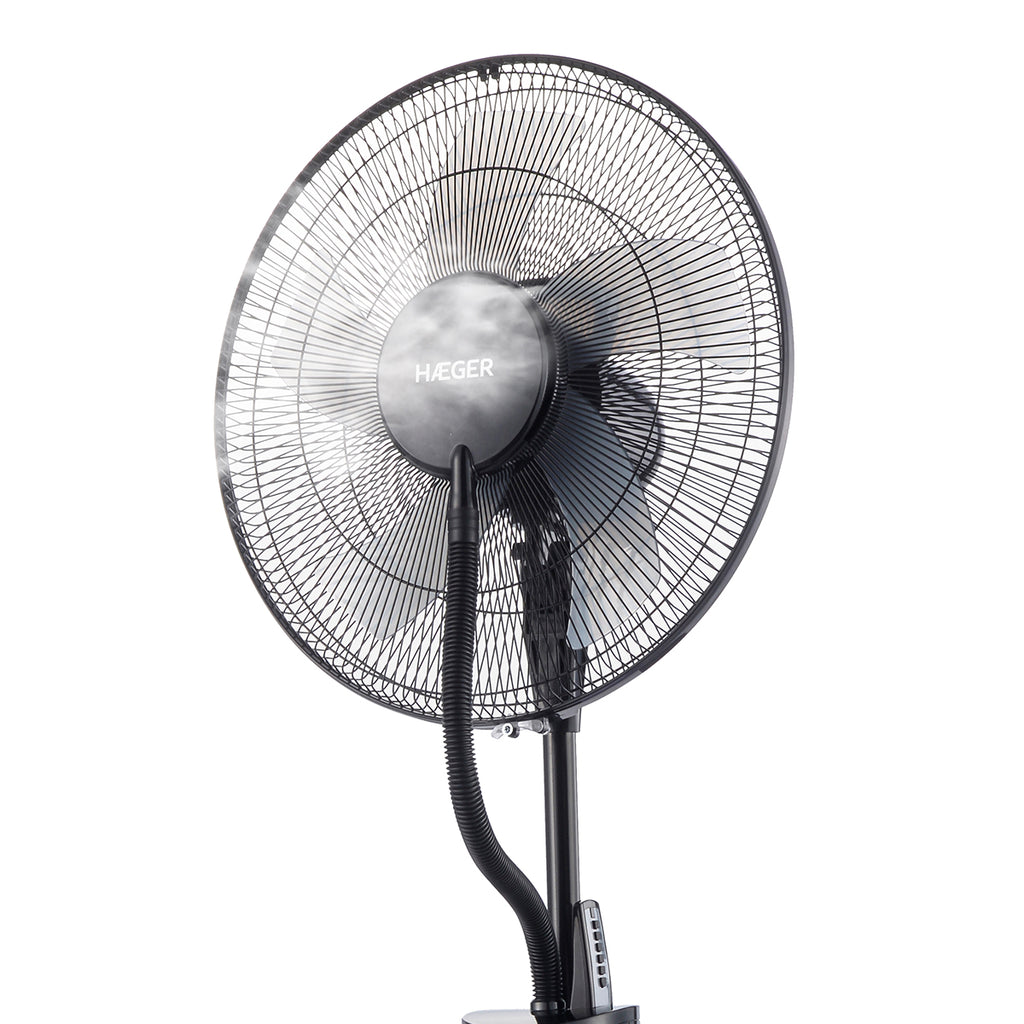 HAEGER Digital Fan with Humidifier – 70W, 3 Speeds, Ø45cm – Black Mist II, HF-18R.002A