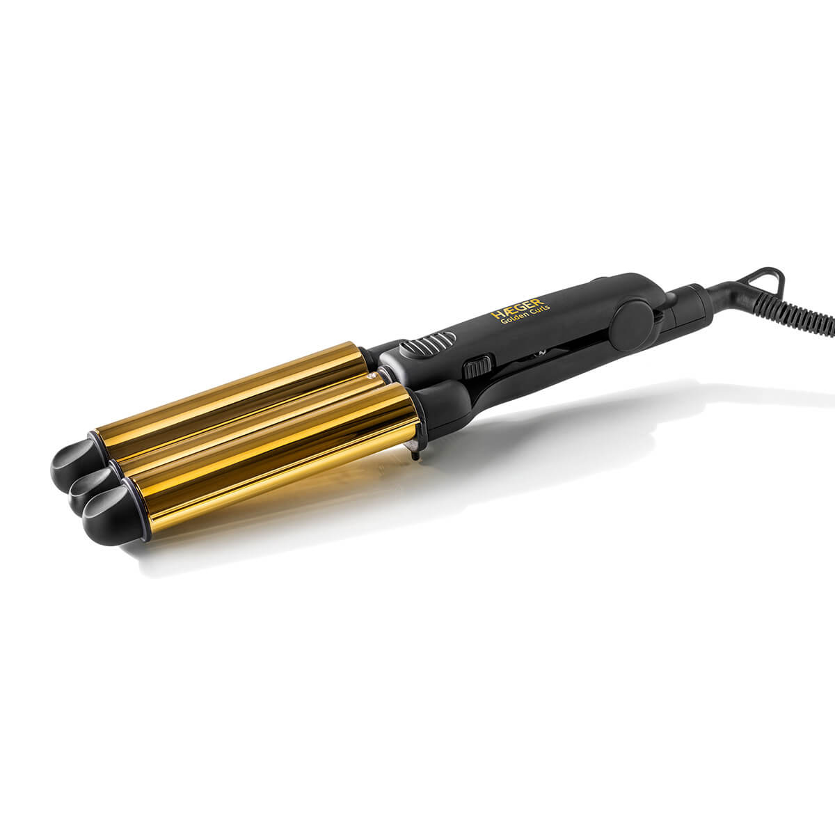 HAEGER Golden Curls Triple Barrel Curling Iron – 3 Ceramic Rollers, 220ºC, HR-45B.002A