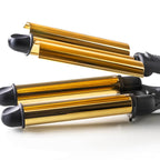 HAEGER Golden Curls Triple Barrel Curling Iron – 3 Ceramic Rollers, 220ºC, HR-45B.002A