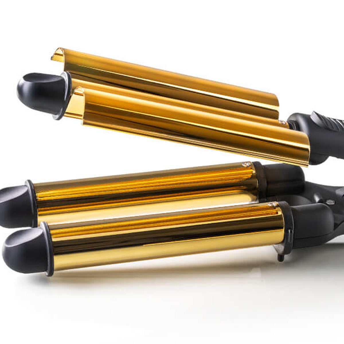 HAEGER Golden Curls Triple Barrel Curling Iron – 3 Ceramic Rollers, 220ºC, HR-45B.002A